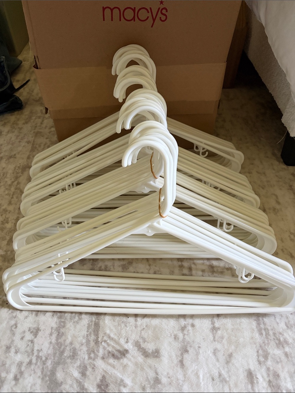 Bundle of 40 White Plastic Clothing Hangers